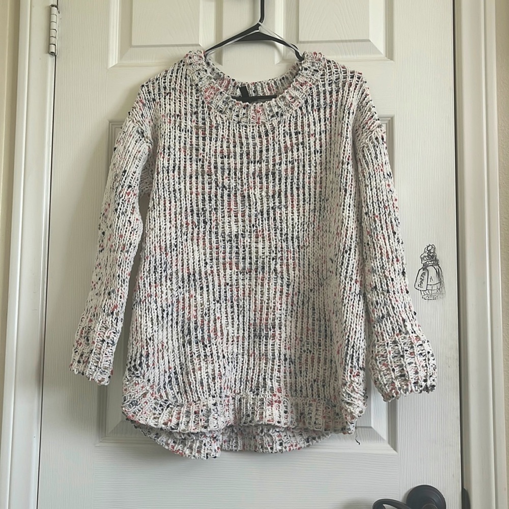 Multi color knitted sweater size M soft